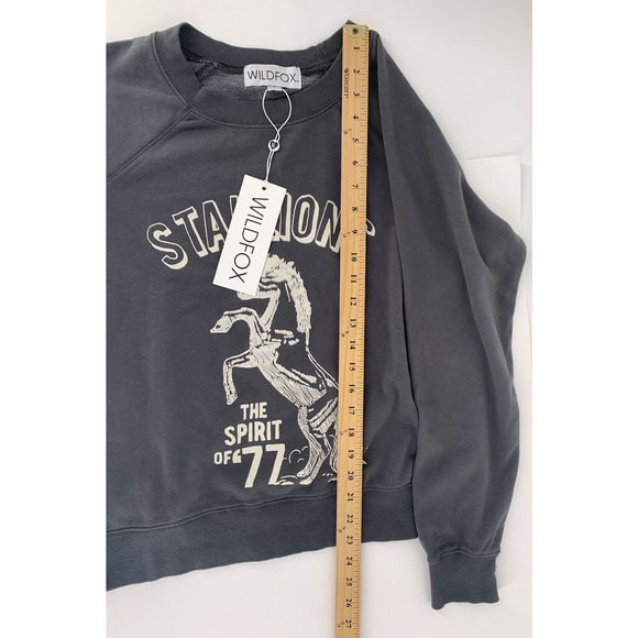 Wildfox Stallion 'The Spirit Of 77' Sommers Sweatshirt Gray Horse Retro S - Picture 13 of 15